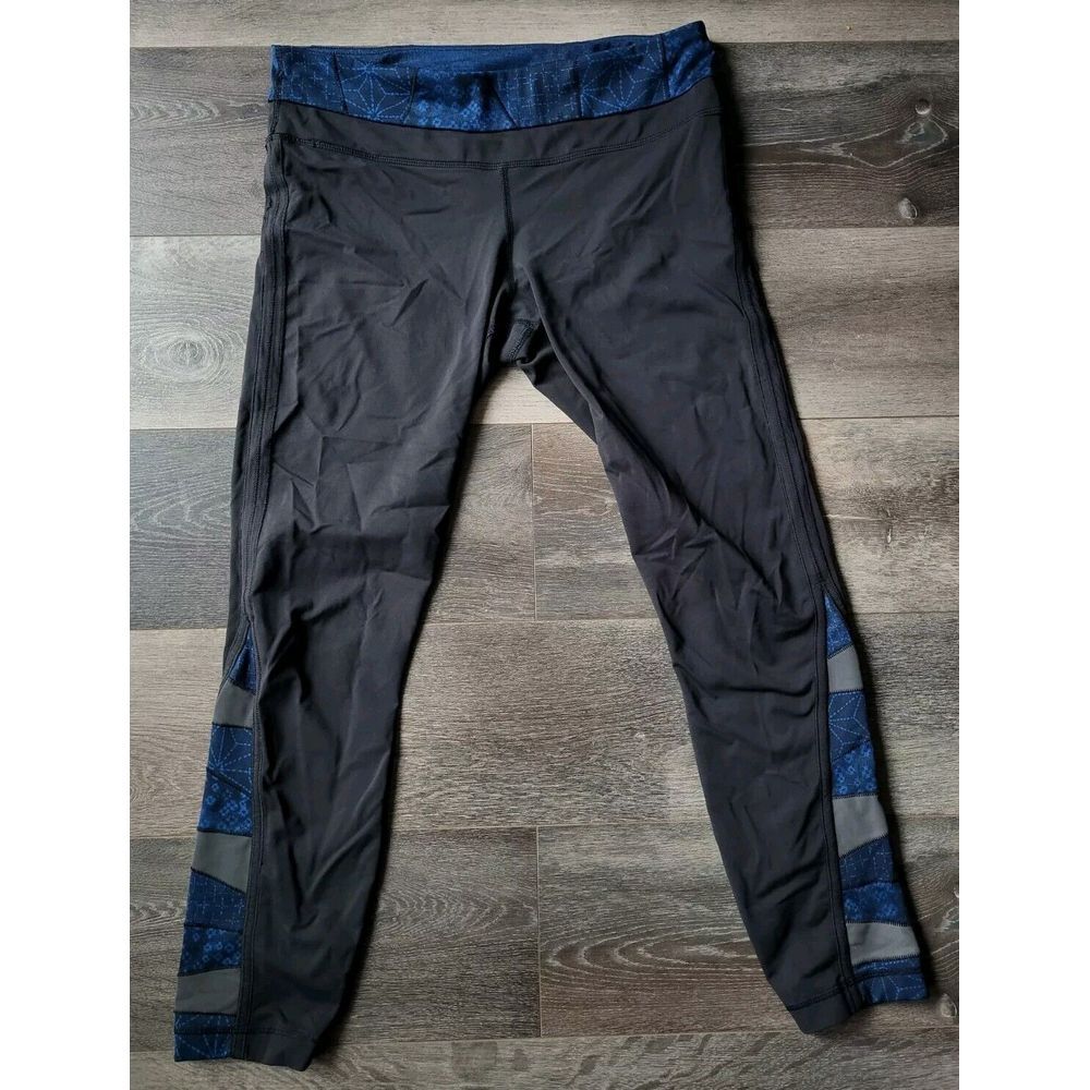 LULULEMON‎ Pace-Tights Sashiko Quilt Black Reflective Run Yoga pants Sz 8